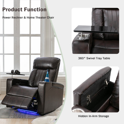 Premium Power Recliner with Storage Arms