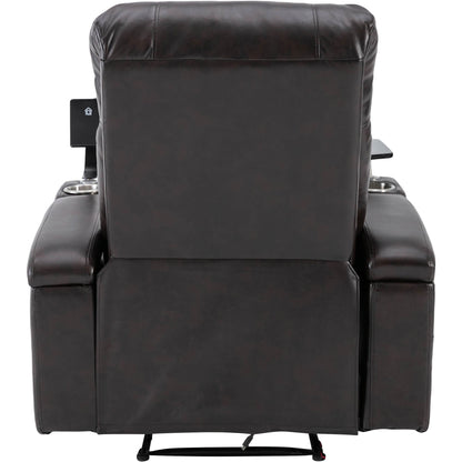 Premium Power Recliner with Storage Arms, Cupholders, Swivel Tray Table and Cell Phone Stand