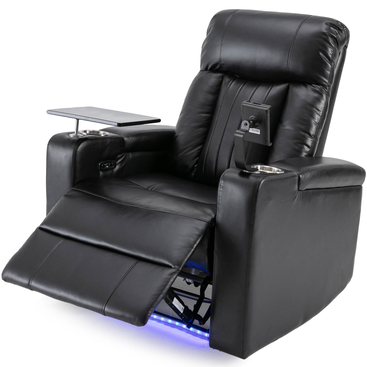 Premium Power Recliner with Storage Arms, Cupholders, Swivel Tray Table and Cell Phone Stand