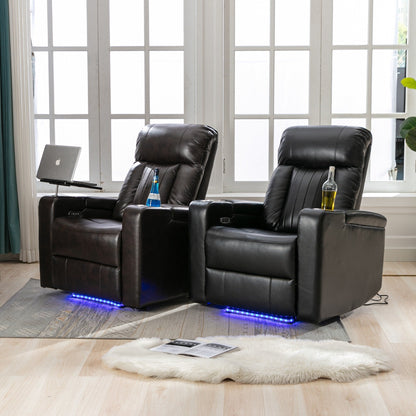 Premium Power Recliner with Storage Arms, Cupholders, Swivel Tray Table and Cell Phone Stand