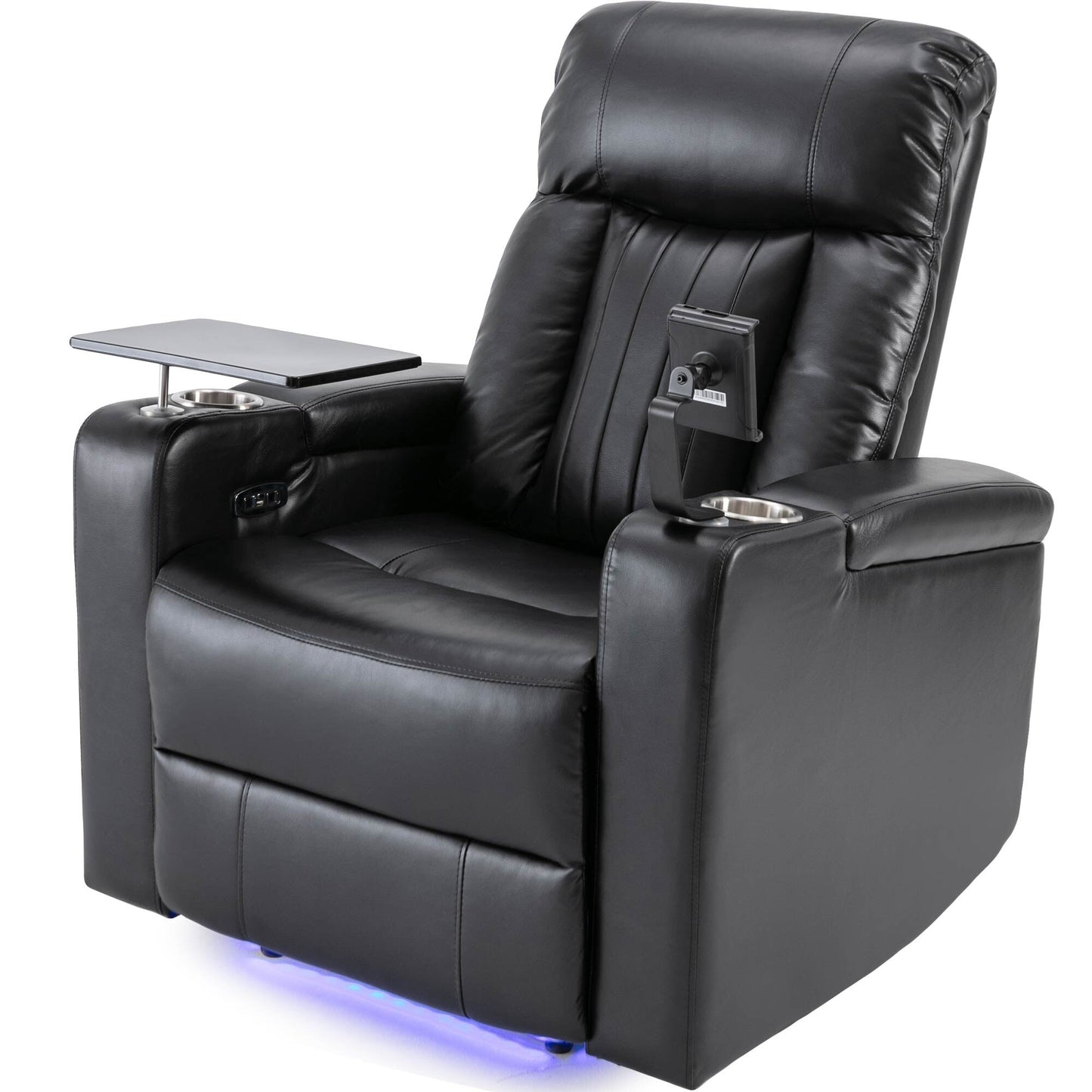 Premium Power Recliner with Storage Arms, Cupholders, Swivel Tray Table and Cell Phone Stand