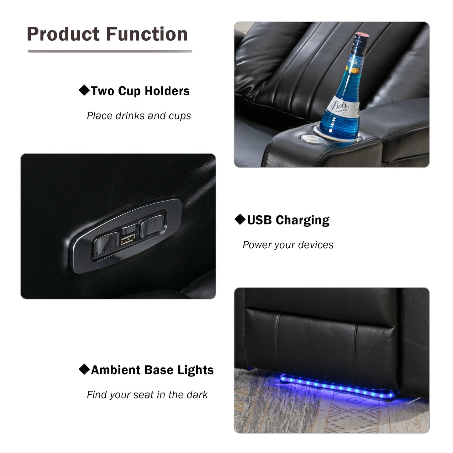 Premium Power Recliner with Storage Arms
