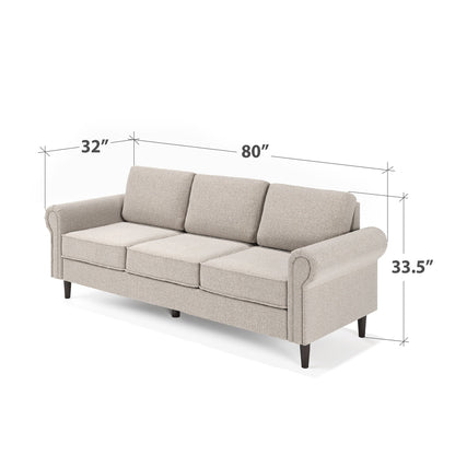 Priage by ZINUS Oatmeal Beige Upholstered Madison Sofa