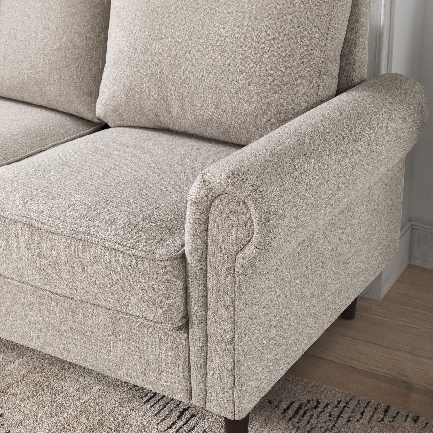 Priage by ZINUS Oatmeal Beige Upholstered Madison Sofa