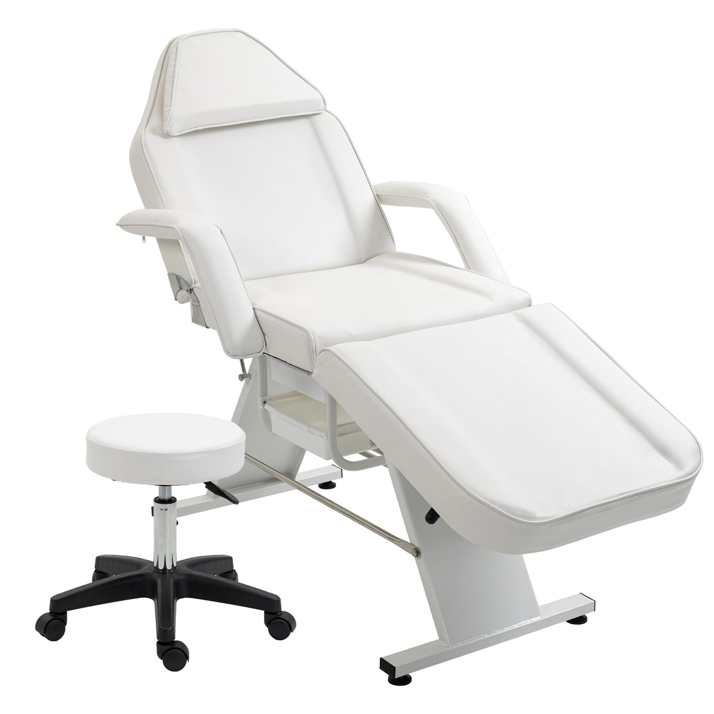 Professional Massage Spa Salon Bed Chair, Folding Lash Bed with Hydraulic Stool Adjustable Facial Chair Bed