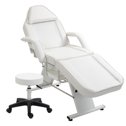 Professional Massage Spa Salon Bed Chair, Folding Lash Bed with Hydraulic Stool Adjustable Facial Chair Bed