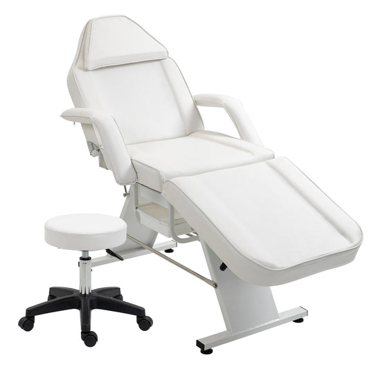Professional Massage Spa Salon Bed Chair, Folding Lash Bed with Hydraulic Stool Adjustable Facial Chair Bed