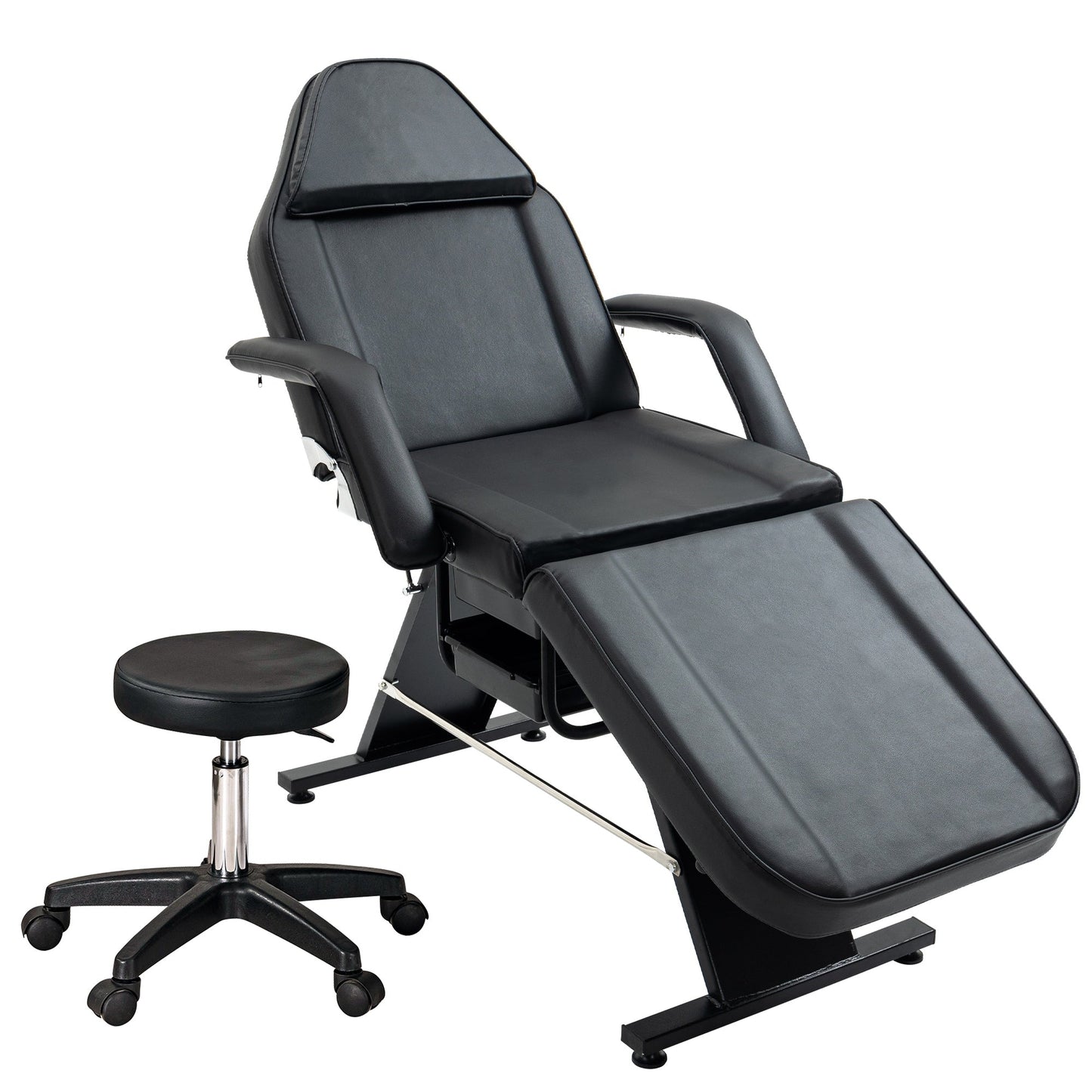 Professional Massage Spa Salon Bed Chair, Folding Lash Bed with Hydraulic Stool Adjustable Facial Chair Bed