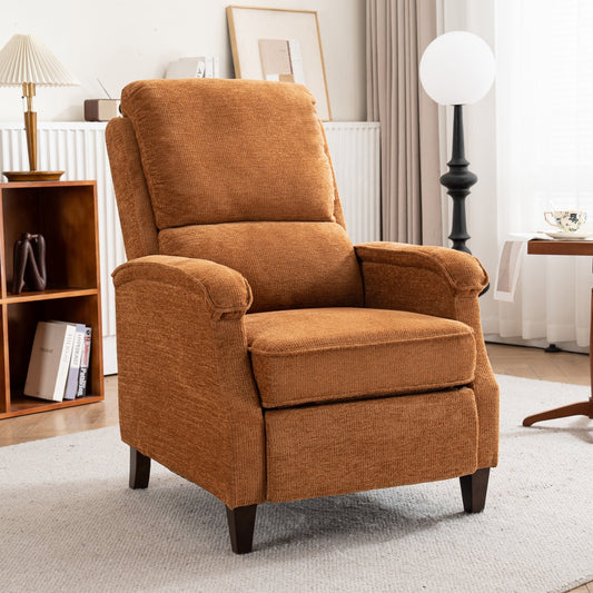 Push-Back Upholstered Recliner with Thickened Seat Cushion Backrest