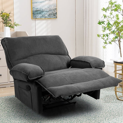 Push?Back Recliner Chair with Massage Pillow & Wide Seat
