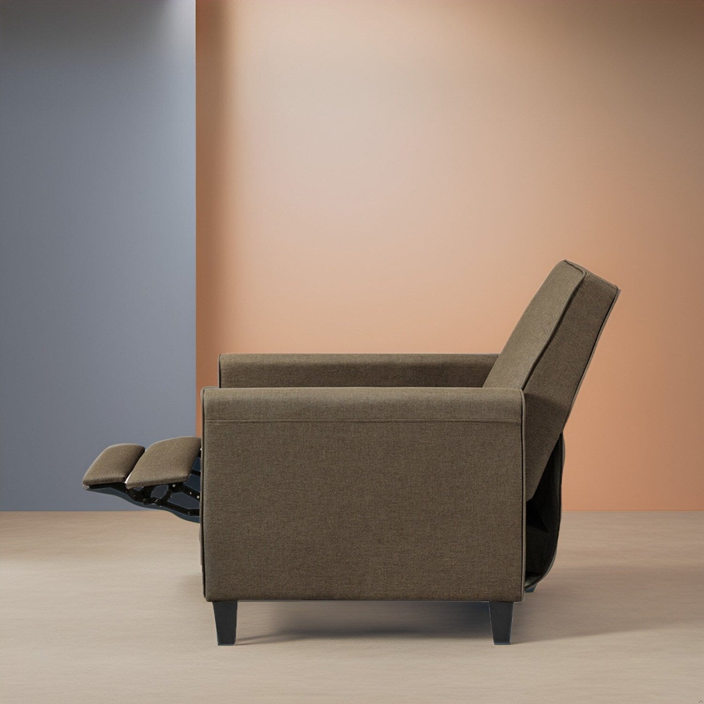 Pushback Recliner Home Theater Chair - Compact Reclining Chair with Armrest and Adjustable Footrest, Ideal for Small Spaces