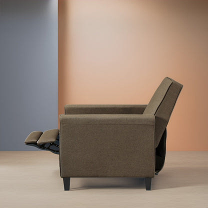 Pushback Recliner Home Theater Chair - Compact Reclining Chair with Armrest and Adjustable Footrest, Ideal for Small Spaces