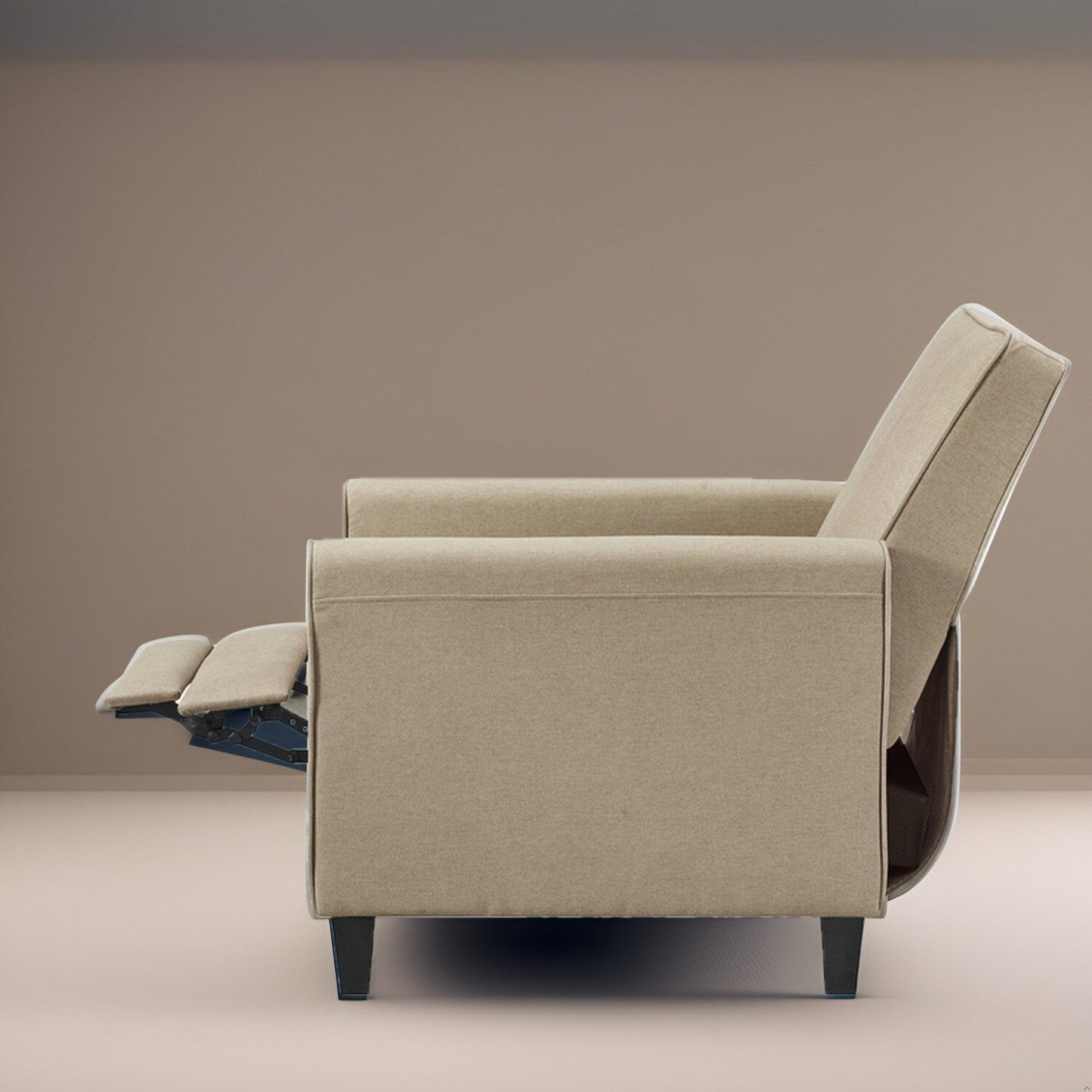 Pushback Recliner Home Theater Chair - Compact Reclining Chair with Armrest and Adjustable Footrest, Ideal for Small Spaces
