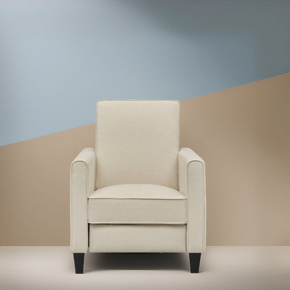 Pushback Recliner Home Theater Chair - Compact Reclining Chair with Armrest and Adjustable Footrest, Ideal for Small Spaces