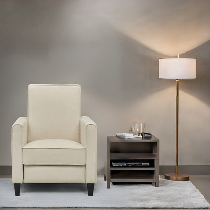 Pushback Recliner Home Theater Chair - Compact Reclining Chair with Armrest and Adjustable Footrest, Ideal for Small Spaces