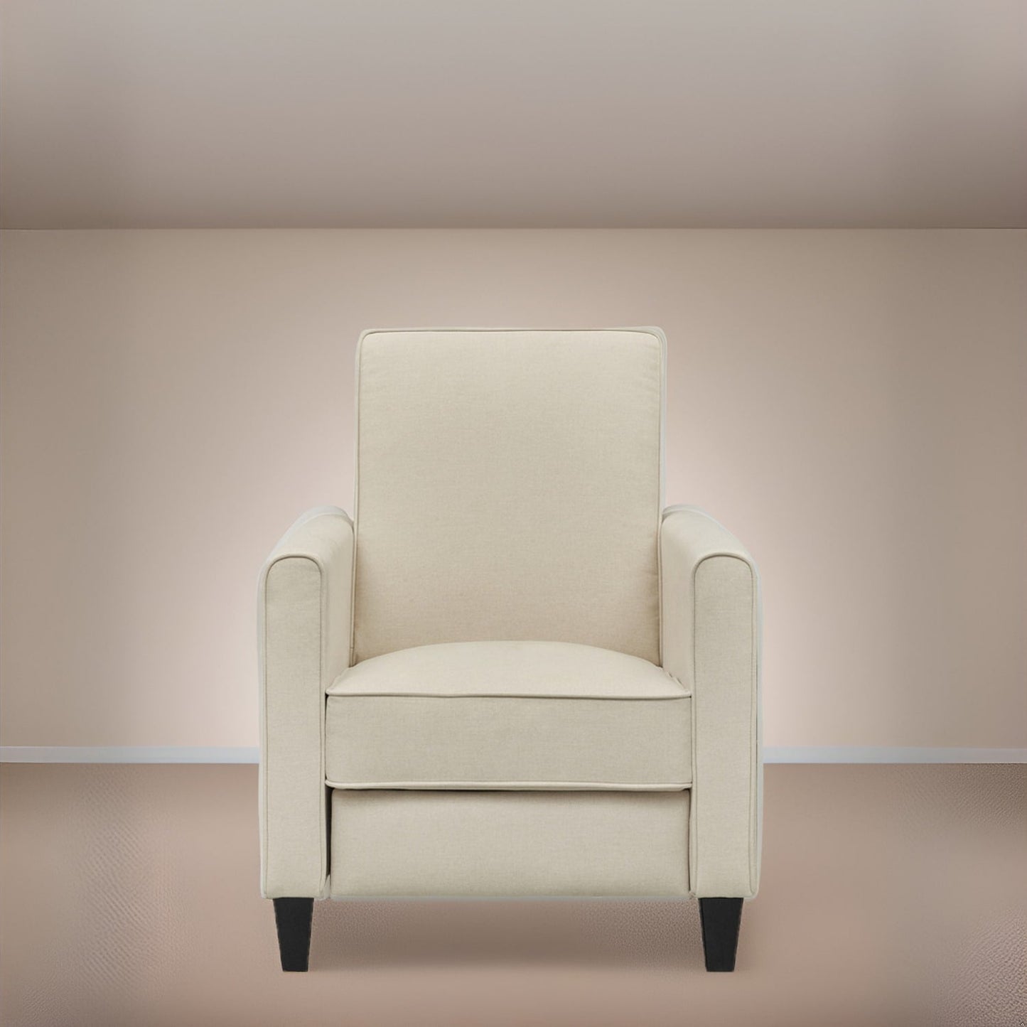 Pushback Recliner Home Theater Chair - Compact Reclining Chair with Armrest and Adjustable Footrest, Ideal for Small Spaces