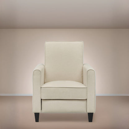 Pushback Recliner Home Theater Chair - Compact Reclining Chair with Armrest and Adjustable Footrest, Ideal for Small Spaces
