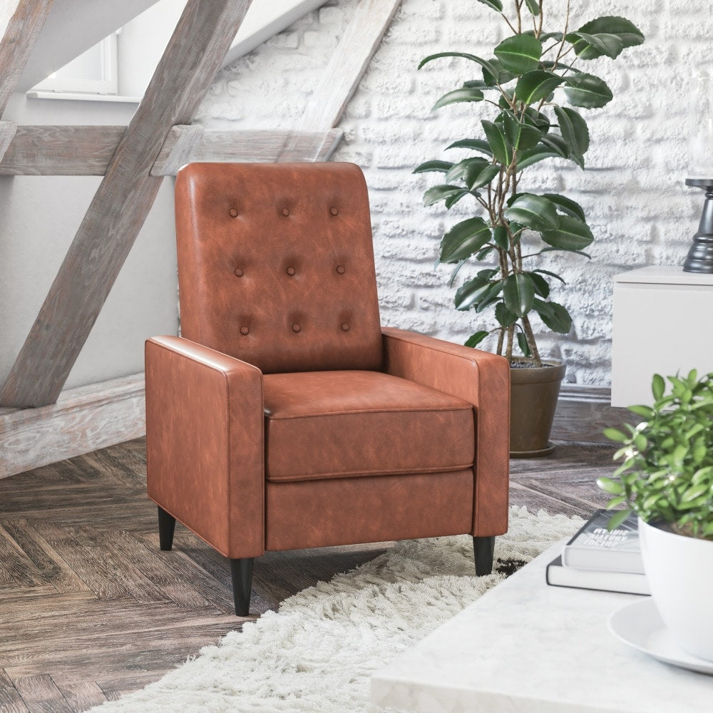 Pushback Recliner with Button Tufted Back