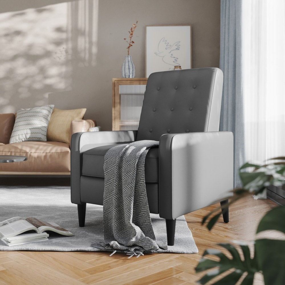 Pushback Recliner with Button Tufted Back