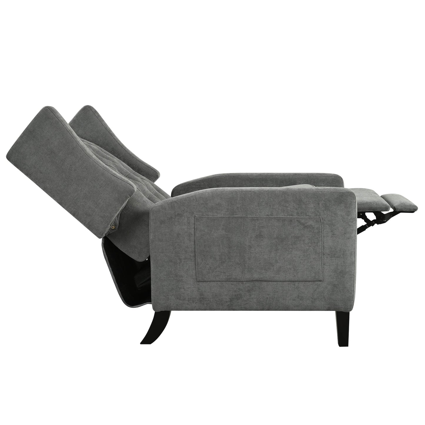 Pushback Recliner with Foldable Side Table & USB Ports