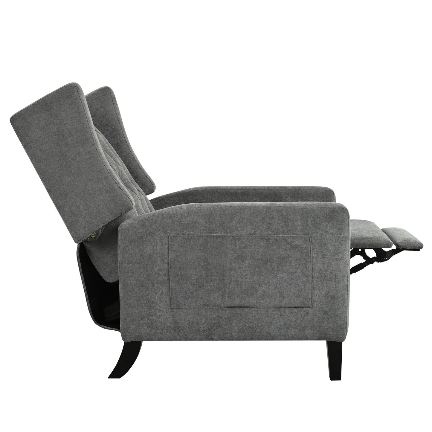 Pushback Recliner with Foldable Side Table & USB Ports