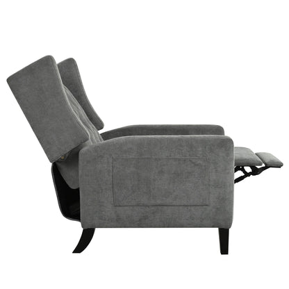Pushback Recliner with Foldable Side Table & USB Ports