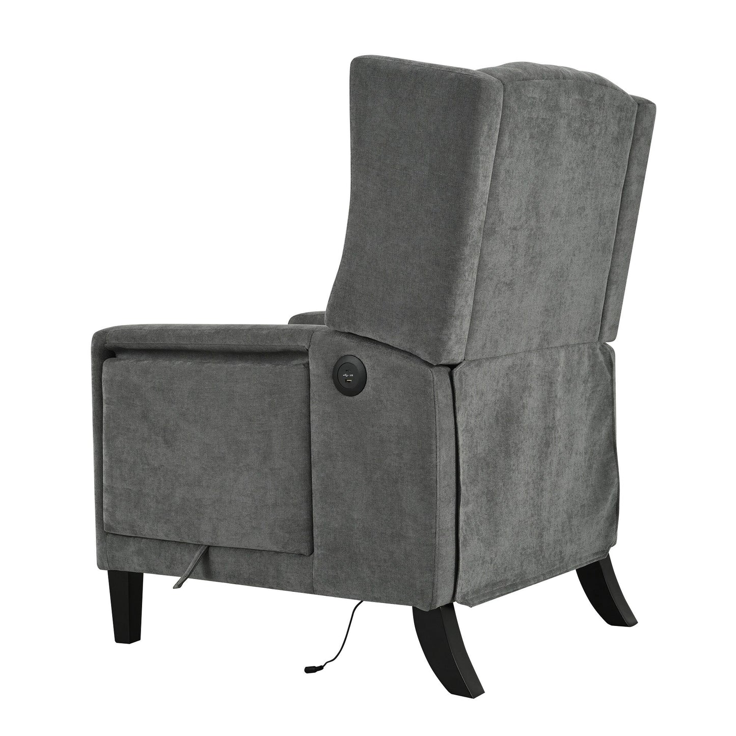 Pushback Recliner with Foldable Side Table & USB Ports