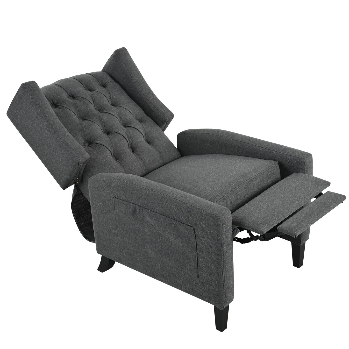 Pushback Recliner with Foldable Side Table & USB Ports