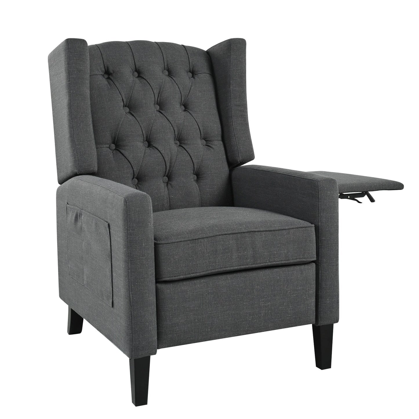 Pushback Recliner with Foldable Side Table & USB Ports