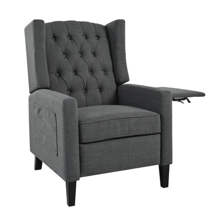 Pushback Recliner with Foldable Side Table & USB Ports