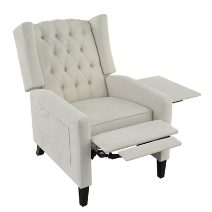 Pushback Recliner with Foldable Side Table & USB Ports