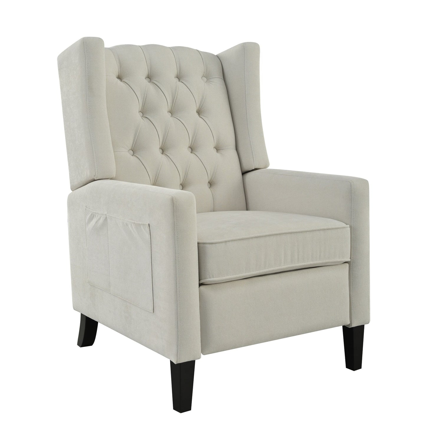 Pushback Recliner with Foldable Side Table & USB Ports