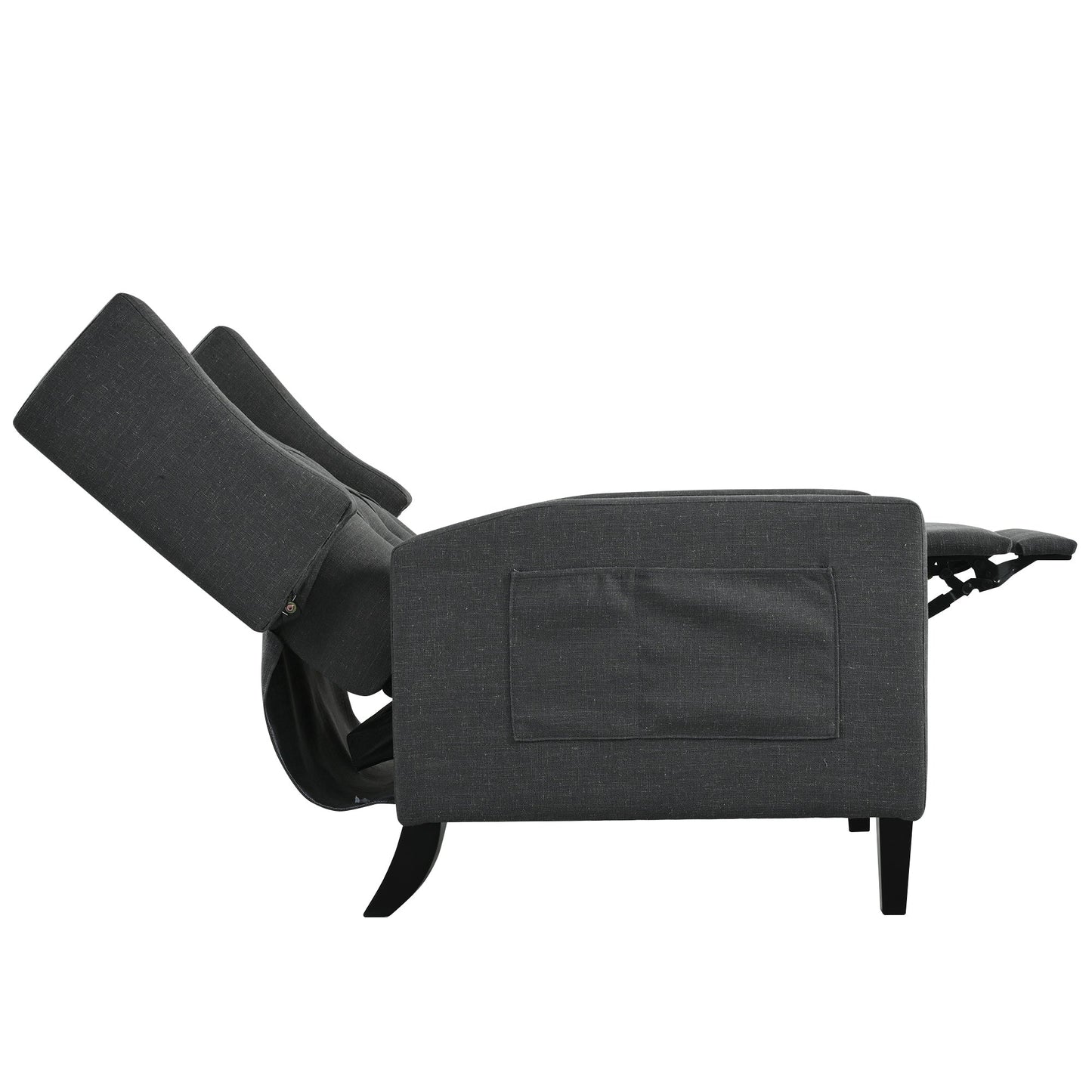 Pushback Recliner with Foldable Side Table & USB Ports