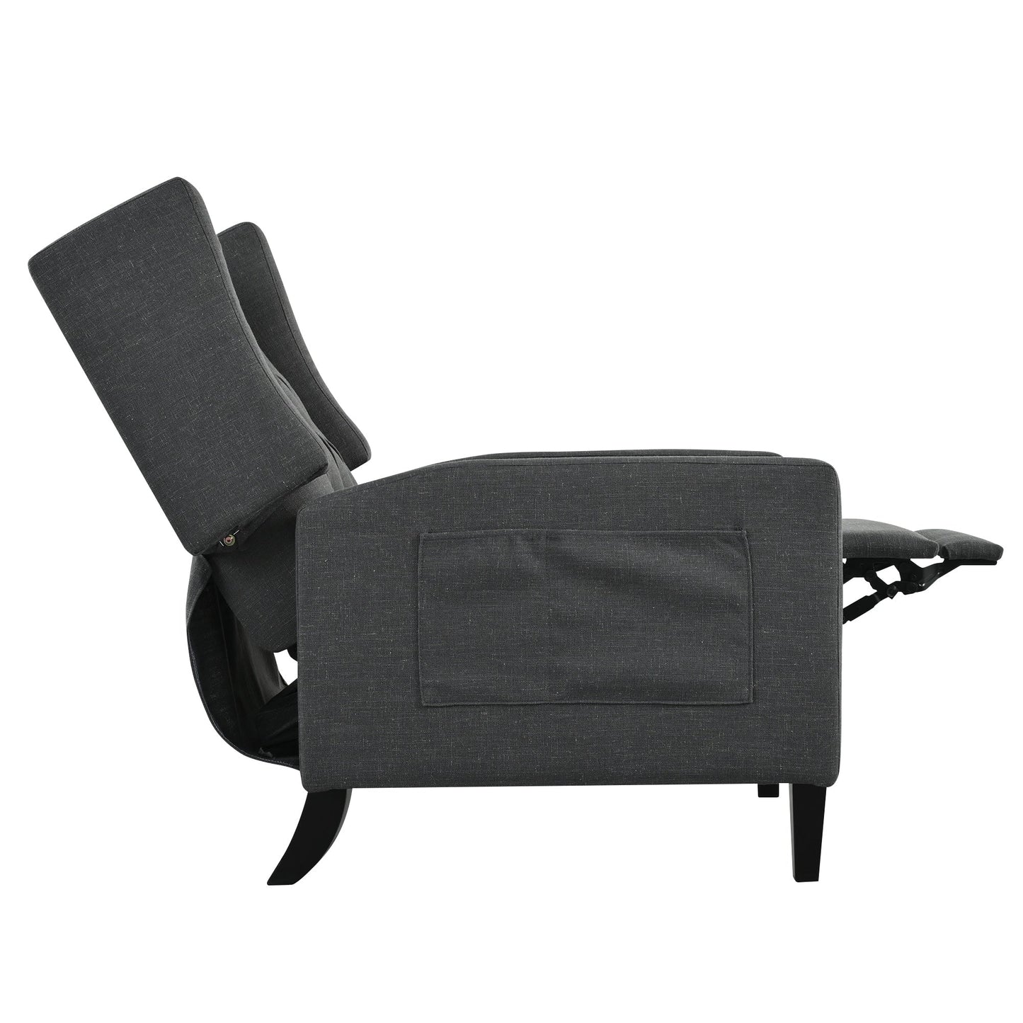 Pushback Recliner with Foldable Side Table & USB Ports