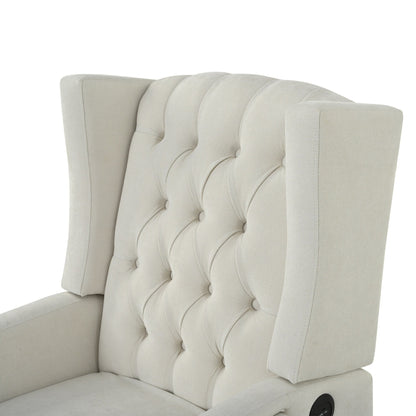 Pushback Recliner with Foldable Side Table & USB Ports