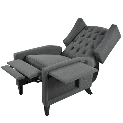 Pushback Recliner with Foldable Side Table & USB Ports