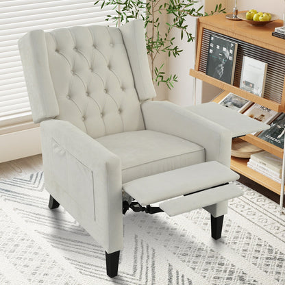 Pushback Recliner with Foldable Side Table & USB Ports