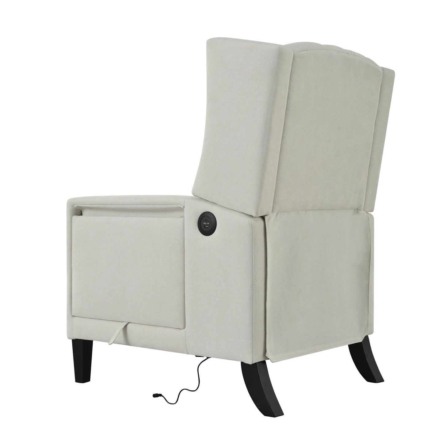 Pushback Recliner with Foldable Side Table & USB Ports