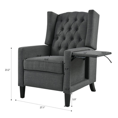 Pushback Recliner with Foldable Side Table & USB Ports