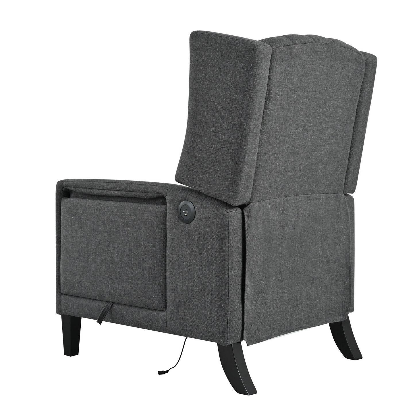 Pushback Recliner with Foldable Side Table & USB Ports