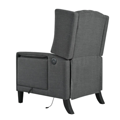 Pushback Recliner with Foldable Side Table & USB Ports