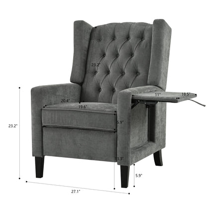 Pushback Recliner with Foldable Side Table & USB Ports