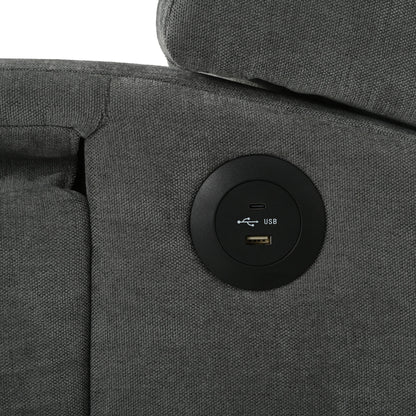 Pushback Recliner with Foldable Side Table & USB Ports
