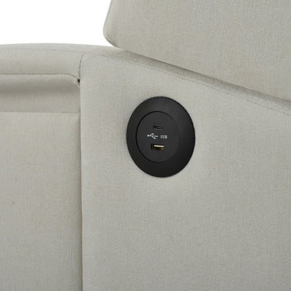 Pushback Recliner with Foldable Side Table & USB Ports