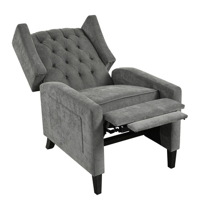 Pushback Recliner with Foldable Side Table & USB Ports