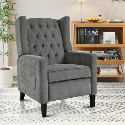 Pushback Recliner with Foldable Side Table & USB Ports
