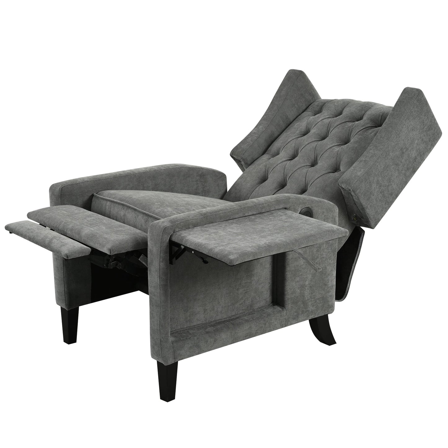 Pushback Recliner with Foldable Side Table & USB Ports