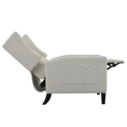 Pushback Recliner with Foldable Side Table & USB Ports