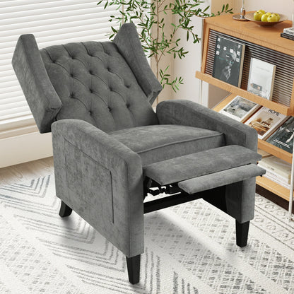 Pushback Recliner with Foldable Side Table & USB Ports