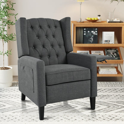 Pushback Recliner with Foldable Side Table & USB Ports